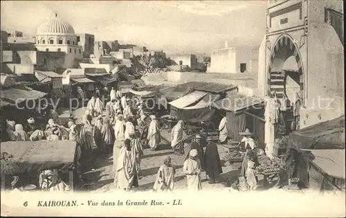 Kairouan Qairawan Vue dans la Grande Rue Kat. Tunesien