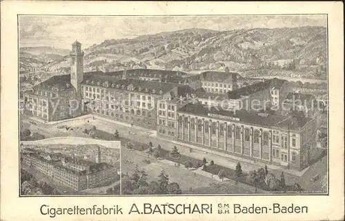 Baden Baden Cigarettenfabrik Batschari Kat. Baden Baden