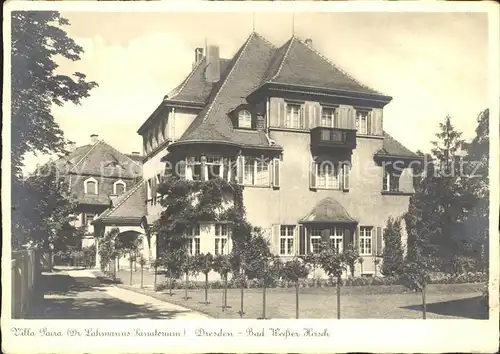 Bad Weisser Hirsch Villa Paira Dr Lahmanns Sanatorium Kat. Dresden Elbe
