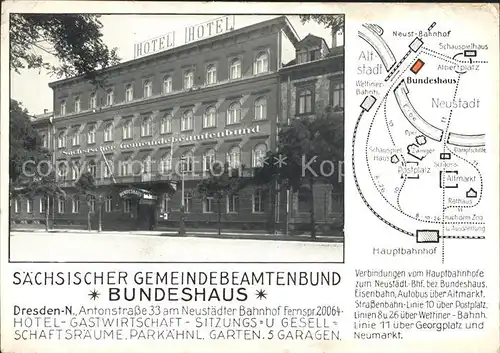 Neustadt Dresden Bundeshaus Saechsischer Gemeindebeamtenbund Kat. Dresden