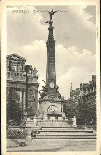 Bruxelles Bruessel Monument Anspach Kat. 