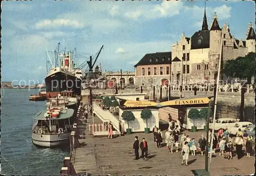 Antwerpen Anvers Le Steen et debarcadere Burg Schiffsanleger Kat. 