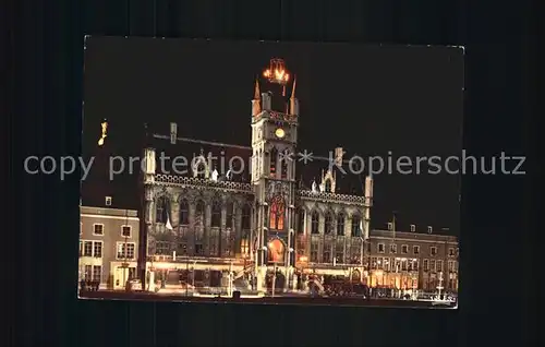 Sint Niklaas Stadhuis Rathaus bei Nacht Kat. 