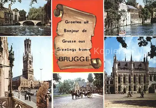 Brugge Bruecke Schloss Kirche Kanal Kat. 