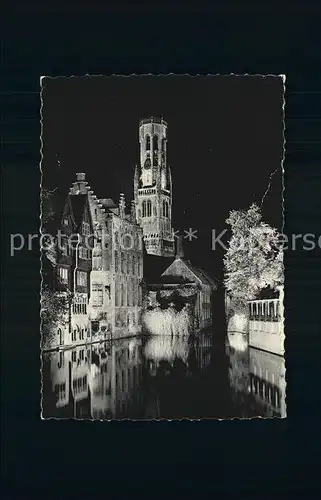 Brugge Rozenhoedkaai bei Nacht Kat. 