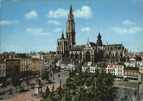 Antwerpen Anvers Groenplaats en katedraal Kat. 