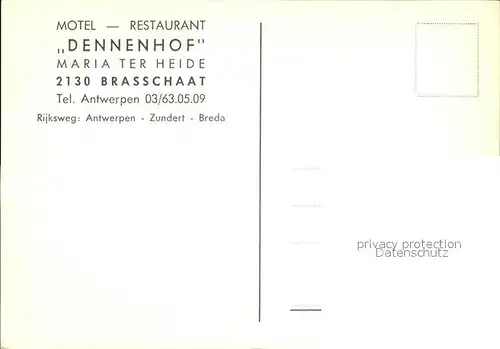 Brasschaat Motel Restaurant Dennenhof Kat. 