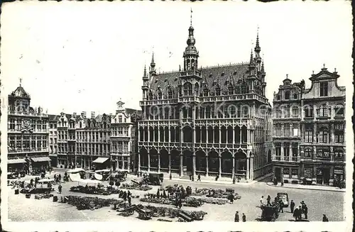 Bruxelles Bruessel Grand Place Maison du Roi Rathausplatz Koenigshaus Kat. 