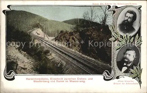 Harz Zahnradbahn Einschnitt Eichen Staufenberg Damm Wasserweg Kat. 