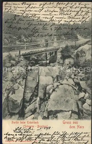 Harz Partie beim Eckerloch Schierke Brocken  Kat. 