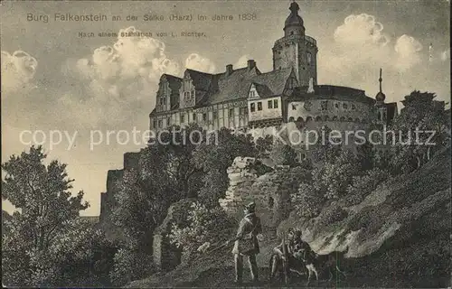Harz Burg Falkenstein Selke Nach Stahlstich von L. Richter Kat. 
