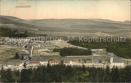 Jonsdorf Panorama Landschaft Handkolorierte Kuenstlerkarte Kat. Kurort Jonsdorf