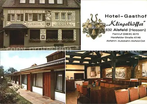 Alsfeld Hotel Gasthof Klingelhoeffer Altdeutsche Gaststube Kat. Alsfeld