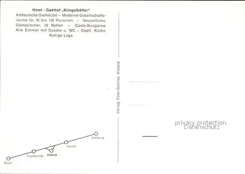 Alsfeld Hotel Gasthof Klingelhoeffer Altdeutsche Gaststube Kat. Alsfeld