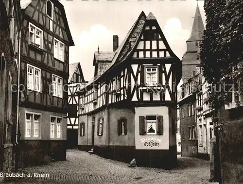 Braubach Rhein Altstadt Weinhaus Fachwerkhaeuser Kat. Braubach