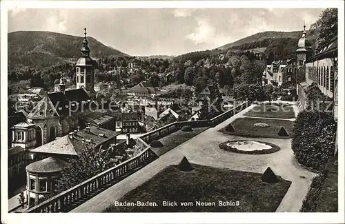 Baden Baden Blick vom neuen Schloss Park Kirche Kat. Baden Baden