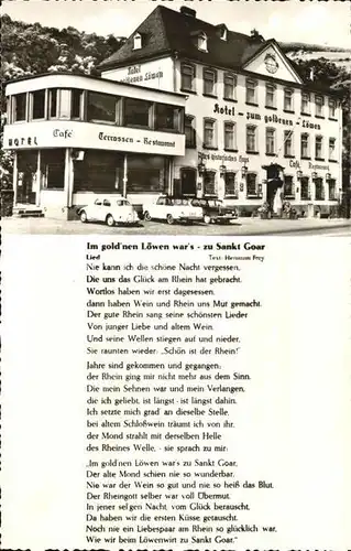 St Goar Hotel zum goldenen Loewen Restaurant Gedicht Kat. Sankt Goar
