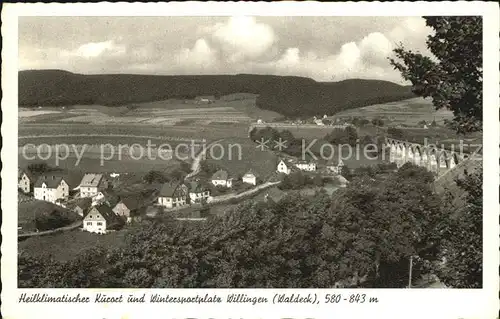 Willingen Sauerland Panorama Heilklimatischer Kurort und Wintersportplatz Viadukt Kupfertiefdruck Kat. Willingen (Upland)