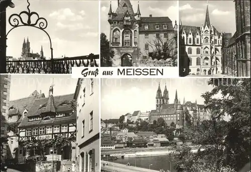 Meissen Elbe Sachsen Dom Mitteltor Burganlage Albrechtsburg  Kat. Meissen