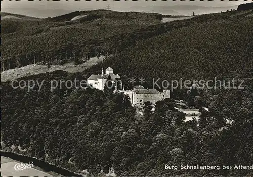 Attendorn Burg Schnellenberg Fliegeraufnahme Kat. Attendorn