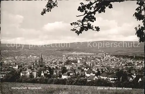 Wiesbaden Blick auf die Stadt und den Taunus Kat. Wiesbaden