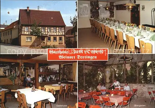 Dertingen Gasthaus zum Loewen Biergarten Gaststube Speisesaal Kat. Wertheim