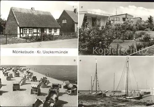 Moenkebude Fischerhaus Bungalowsiedlung Strand Hafen Kat. Moenkebude