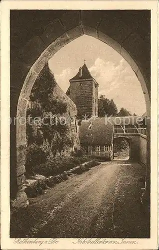 Rothenburg Tauber Kobolzeller Tor von Innen Kupfertiefdruck Kat. Rothenburg ob der Tauber