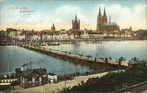 Koeln Rhein Rheinpartie Bruecke Dom Kat. Koeln