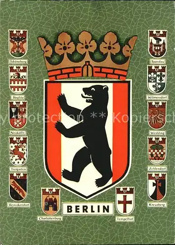 Berlin Wappen Stadtbezirke Kat. Berlin