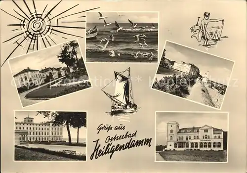 Heiligendamm Ostseebad Fritz Reuter Haus Strand Segelboot Kat. Bad Doberan