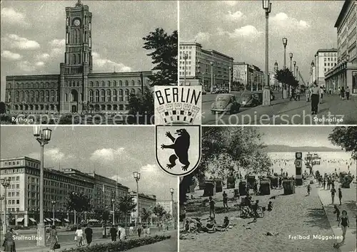 Berlin Stalinallee Freibad Mueggelsee Rathaus  Kat. Berlin