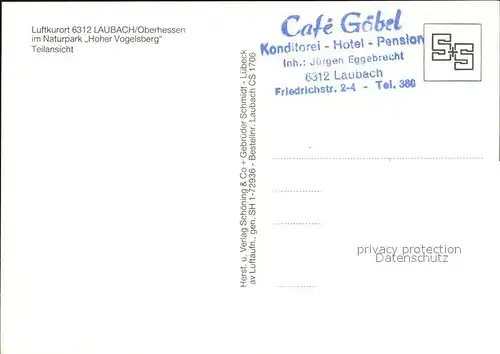 Laubach Hessen Luftkurort Luftaufnahme  Cafe Goebel Kat. Laubach Vogelsberg