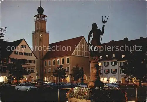 Freudenstadt Rathaus mit Neptunbrunnen Kat. Freudenstadt