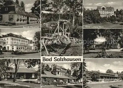 Bad Salzhausen Trinkhalle Wasserrad Saline Kat. Nidda