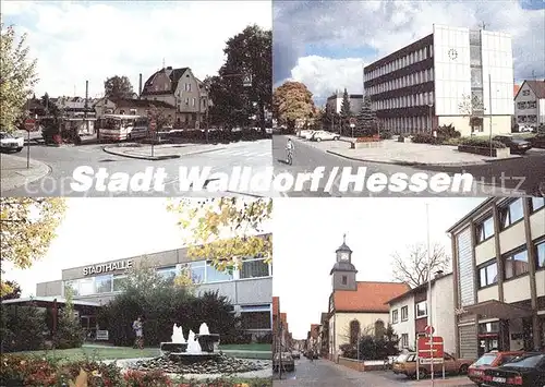 Walldorf Hessen Busbahnhof Hochhaus Stadthalle Kirche Kat. Moerfelden Walldorf