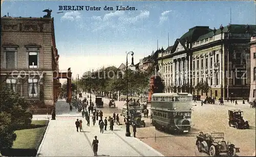 Berlin Unter den Linden Doppeldeckerbus Automobile Kat. Berlin