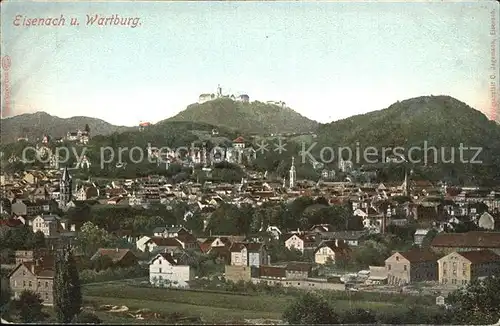 Eisenach Thueringen Stadtbild mit Wartburg Kat. Eisenach