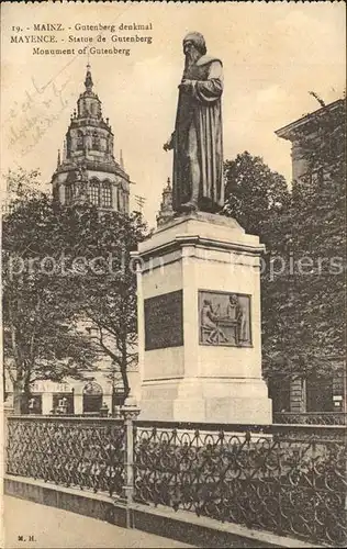 Mainz Rhein Gutenberg Denkmal Statue