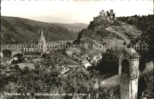 Oberwesel Rhein Liebfrauenkirche und Schoenburg Kat. Oberwesel am Rhein