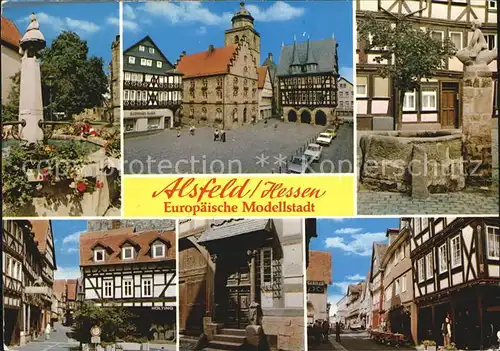 Alsfeld Brunnen Fachwerkhaeuser Marktplatz  Kat. Alsfeld