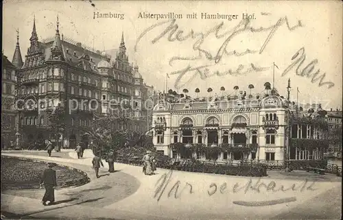 Hamburg Alsterpavillon mit Hamburger Hof Kat. Hamburg