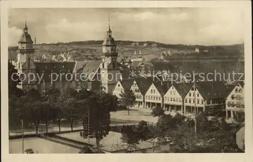 Freudenstadt Marktplatz mit Kirche Kat. Freudenstadt