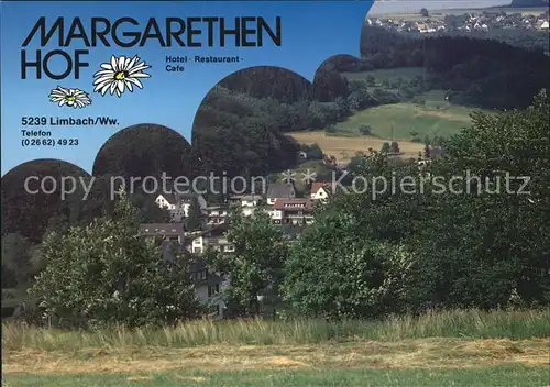 Limbach Westerwald Teilansicht mit Margarethen Hof Hotel Restaurant Cafe Kat. Limbach