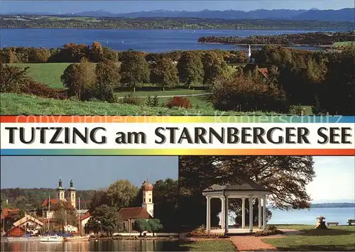 Tutzing Starnberger See Panorama Kirche Kurpark