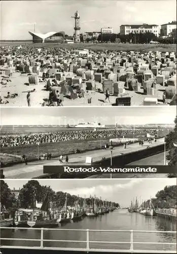 Warnemuende Ostseebad Strand Teepott Leuchtturm Promenade Alter Strom Kat. Rostock