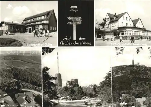 Grosser Inselsberg Berggasthof Stoehr HO Gaststaette Blick vom Turm Kat. Brotterode
