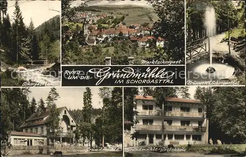 Marktschorgast Schorgasttal Ortsblick Brunnen Grundmuehle Gaestehaus Kat. Marktschorgast