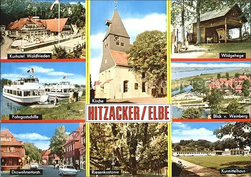 Hitzacker Elbe Kurhotel Waldfrieden Wildgehege Drawehnertorstra?e Kirche Kat. Hitzacker (Elbe)