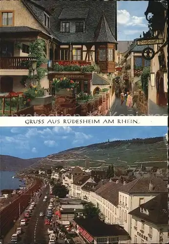 Ruedesheim Rhein Drosselgasse und Rheinstrasse Kat. Ruedesheim am Rhein